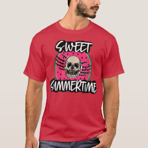 Sweet Summertime Skeleton summer vibes Watermelon T-Shirt