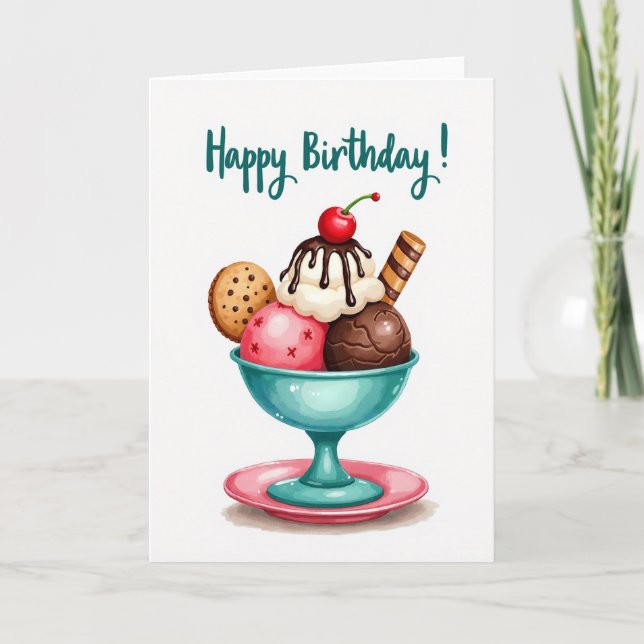 Sweet Sundae Birthday Card (Front)