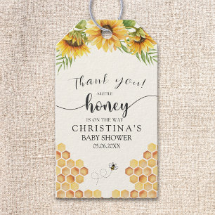 Sweet Sunflower Bumblebee Baby Shower Gift Tags