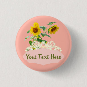 Sweet Sunflowers personalised 3 Cm Round Badge