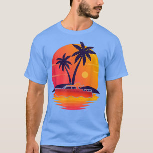 Sweet Sunset Motor Boat Captain  T-Shirt