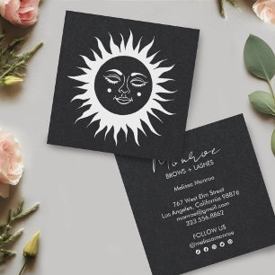 Sweet Sunshine Boho Line Art Gray Social Media Square Business Card