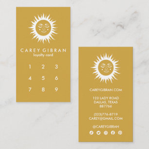 Sweet Sunshine Chic Elegant Line Drawing CUSTOM Loyalty Card