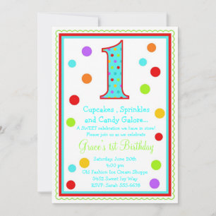 Sweet Surprise 1st  Birthday Invitation