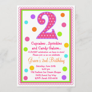 Sweet Surprise 2nd  Birthday Invitation
