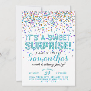 Sweet Surprise Birthday Confetti Invitation