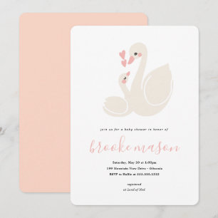 Sweet Swan Baby Shower Invitation