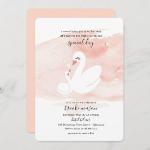 Sweet Swan Baby Shower Invitation