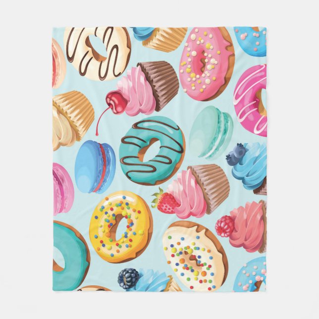 Sweet Sweets: Pattern of Delight. Fleece Blanket (Front)