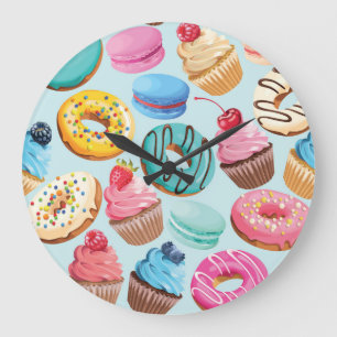 Sweet Sweets: Pattern of Delight. Large Clock