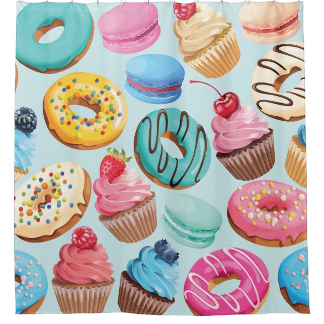 Sweet Sweets: Pattern of Delight. Shower Curtain (Front)