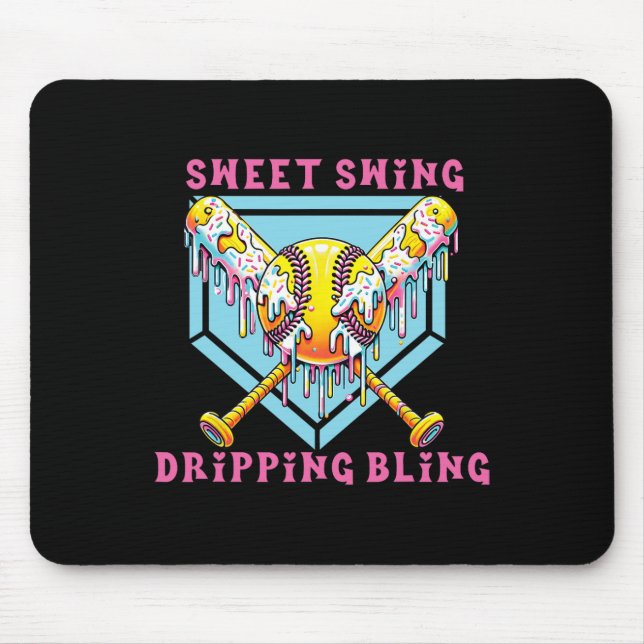 Sweet Swing Dripping Bling Softll Ice Cream Drip S Mouse Mat (Front)