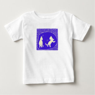 Sweet T-Shirt with Two Talking Cats in Royal Blue