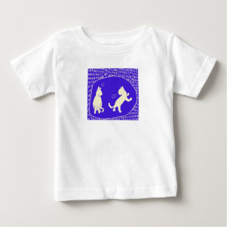 Sweet T-Shirt with Two Talking Cats in Royal Blue