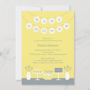 Sweet Table Baby Shower Invitation - Yellow