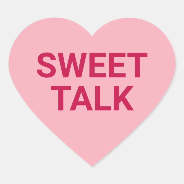 Sweet talk cute fun Valentine's Day conversation Heart Sticker (Front)