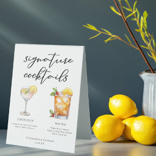 Sweet & Tart Signature Cocktails Wedding Menu