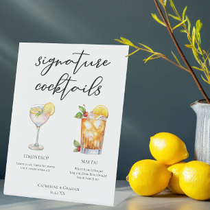 Sweet & Tart Signature Cocktails Wedding Menu Pedestal Sign