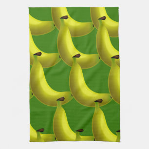 Sweet Tasty Yellow Banana Wallpaper Design Tea Towel