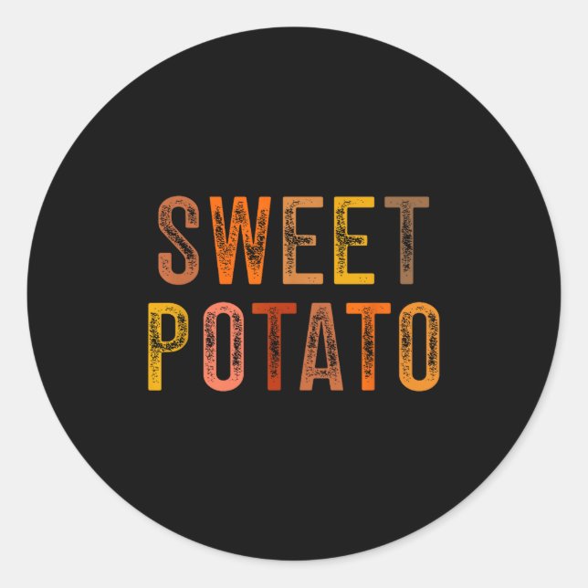 Sweet Tato Grouchy Tato Vintage  Classic Round Sticker (Front)