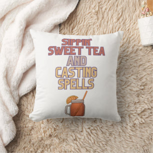 Sweet Tea and Spells Witchy Humour  Cushion