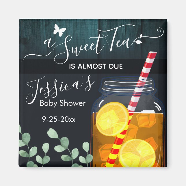 Sweet Tea Baby Shower Party Gift Favour Magnet (Front)