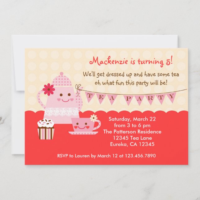 Sweet Tea Birthday Party Invitation (Front)