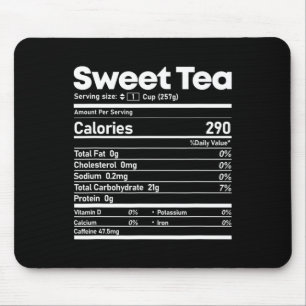 Sweet Tea Nutrition Facts Fun Thanksgiving Christm Mouse Mat