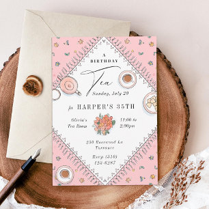Sweet Tea Party Birthday Invitation