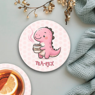 Sweet Tea-Rex customisable Dinosaur Animal Pun Coaster