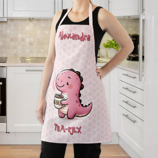 Sweet Tea-Rex Personalised Dinosaur Animal Pun Apron