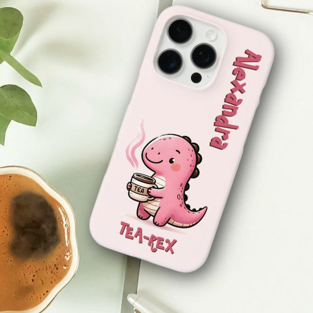 Sweet Tea-Rex Personalised Dinosaur Animal Pun  Case-Mate iPhone Case (Sweet Tea-Rex Personalized Dinosaur Animal Pun iPhone Case)