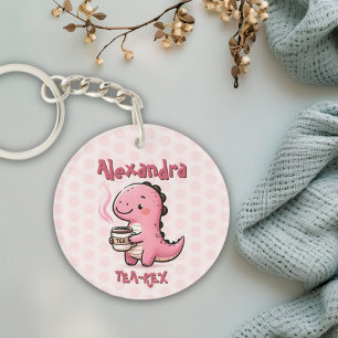 Sweet Tea-Rex Personalised Dinosaur Animal Pun  Key Ring