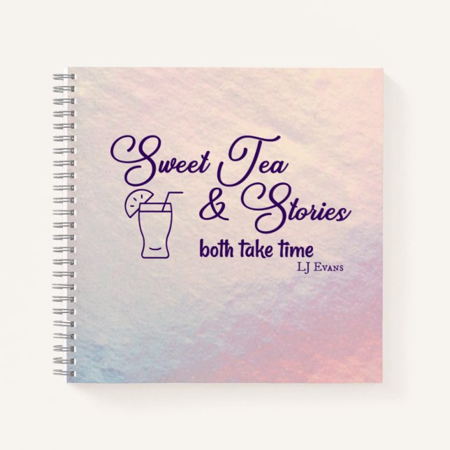 "Sweet Tea & Stories" Blank Recipe Book (Front)