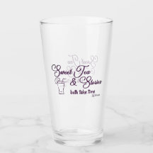 "Sweet Tea & Stories" Drinking Glass