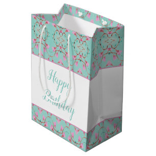 Sweet Teal and Pink Patterned Gift Bag