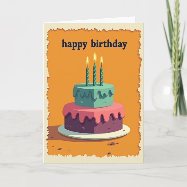 Sweet Teal Cake Card (Front)