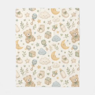 Sweet Teddy Bear Baby Fleece Blanket Gender