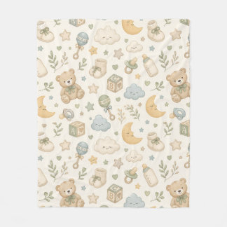 Sweet Teddy Bear Baby Fleece Blanket | Gender 