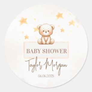 Sweet Teddy Bear Baby Shower Classic Round Sticker