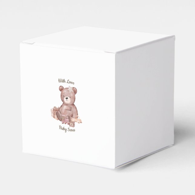 Sweet Teddy Bear Baby Shower Favour Box (Front Side)