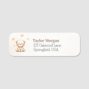 Sweet Teddy Bear Baby Shower Name Tag