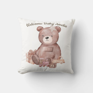 Sweet Teddy Bear Baby Shower Pillow