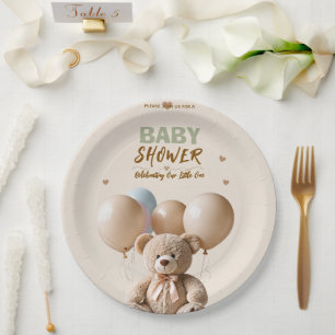 Sweet Teddy Bear Baby Shower Serving Platter Paper Plate