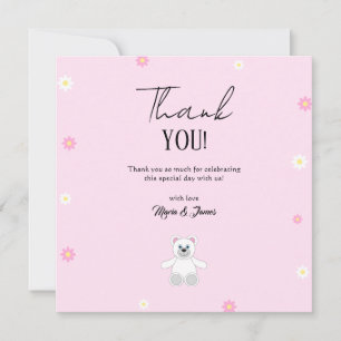 Sweet Teddy Bear Baby Shower Thank You Card