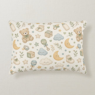  Sweet Teddy Bear Nursery Accent Pillow | Gender N