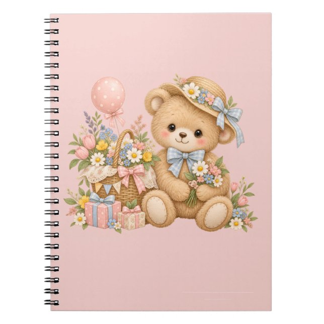 Sweet Teddy Bear Party Design Notebook (Front)