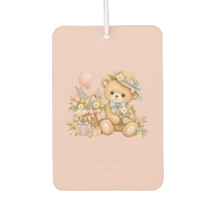 Sweet Teddy Bear Party Design with Cottage Garden Car Air Freshener