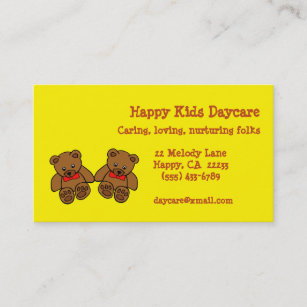 Sweet Teddy Bears Daycare Business Card