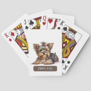 Sweet Terrier Puppy Personalise Playing Cards